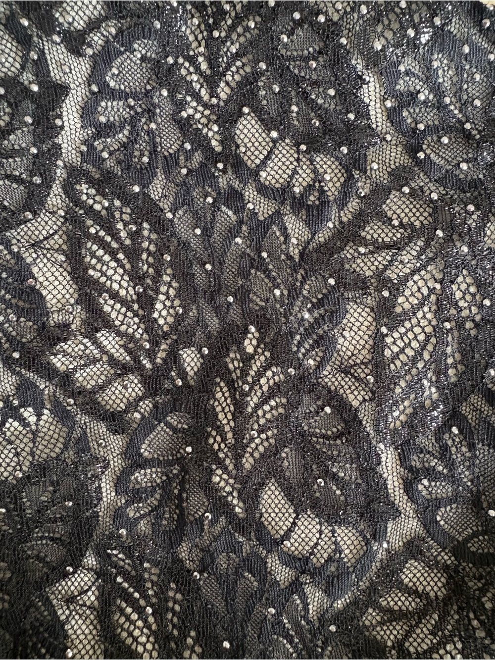 St. John Cream and Black Lace Front Knit Cardigan - Picture 10 of 11
